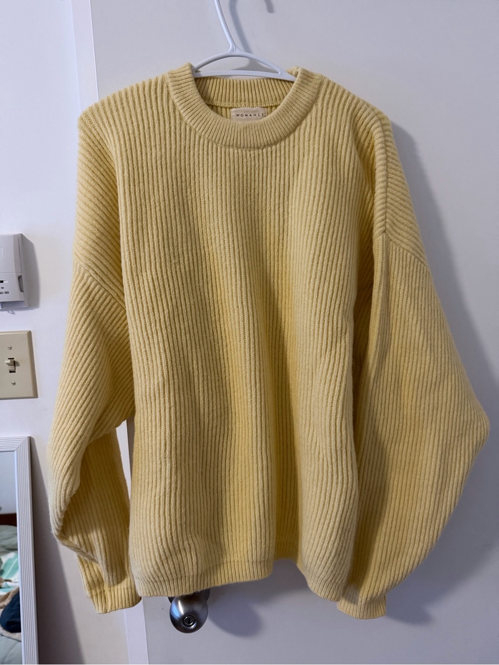 Romance Was Born Pastel Yellow Ribbed Crewneck Sweater